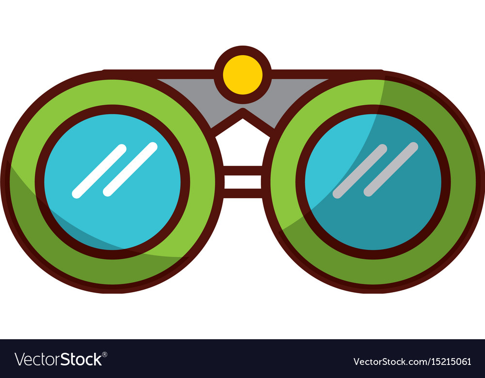 Shadow Green Binoculars Cartoon Royalty Free Vector Image