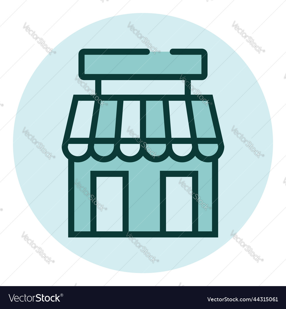 Shop market on a white background