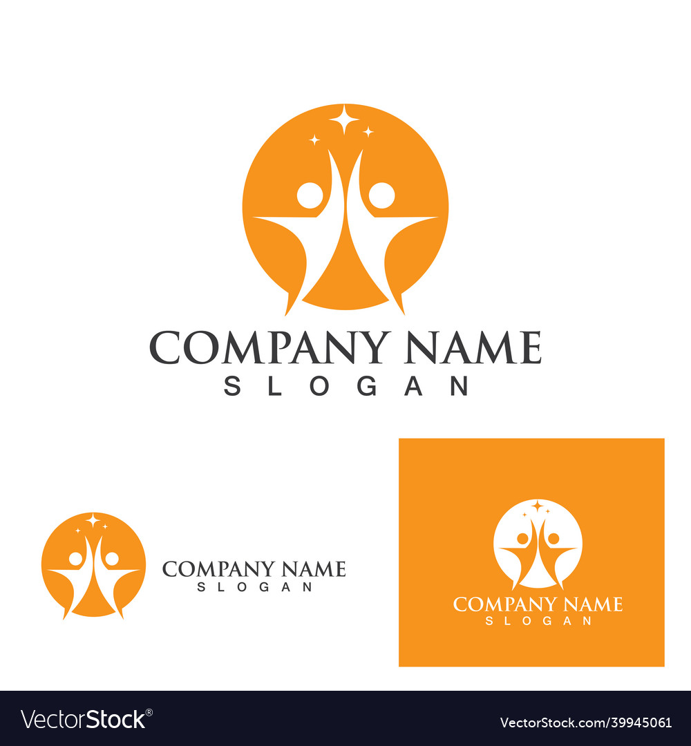 Star people logo template Royalty Free Vector Image