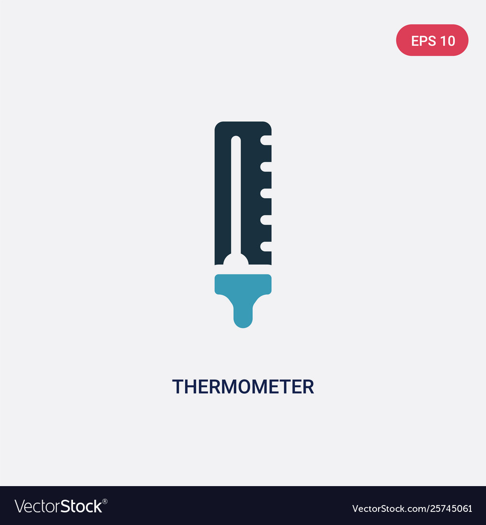 Two color thermometer icon from industry concept