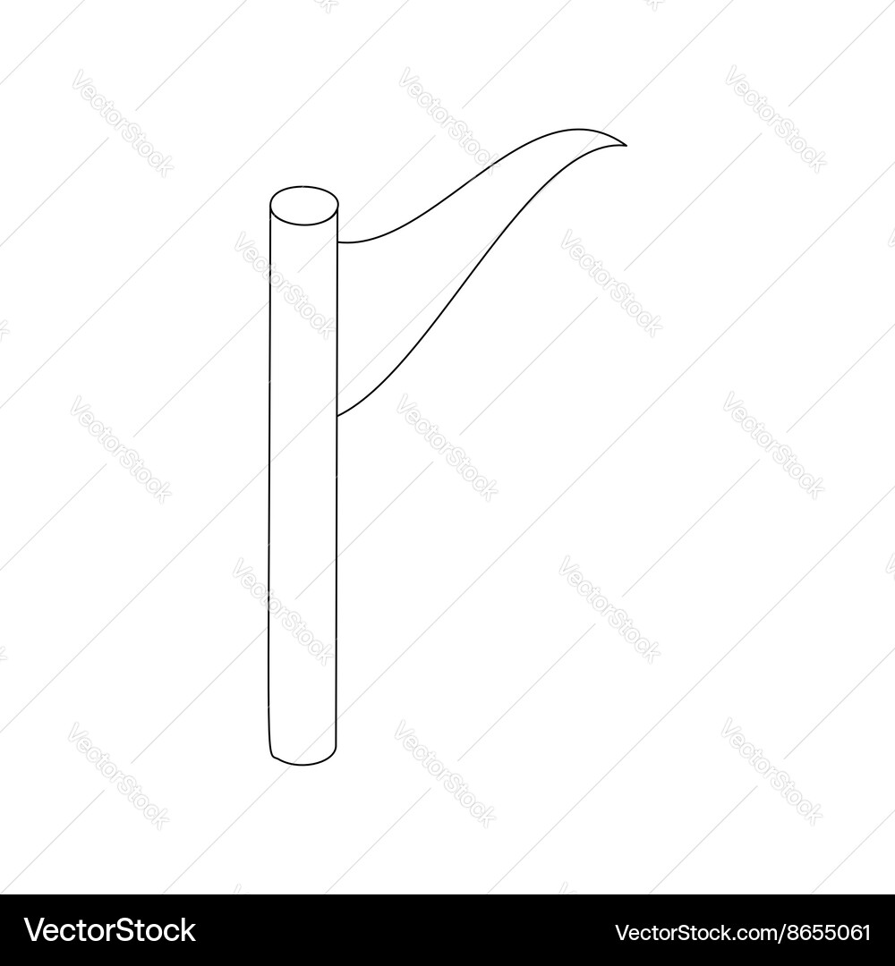 Waving triangular flag icon isometric 3d style Vector Image