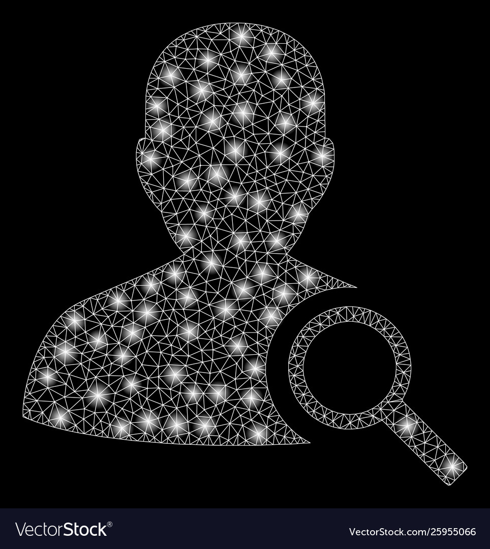 Glossy mesh carcass find user with flash spots vector image Glossy mesh carcass find user with flash spots