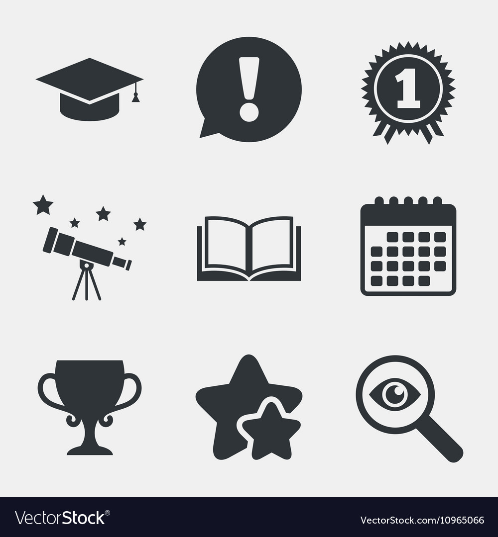 Graduation icons education book symbol