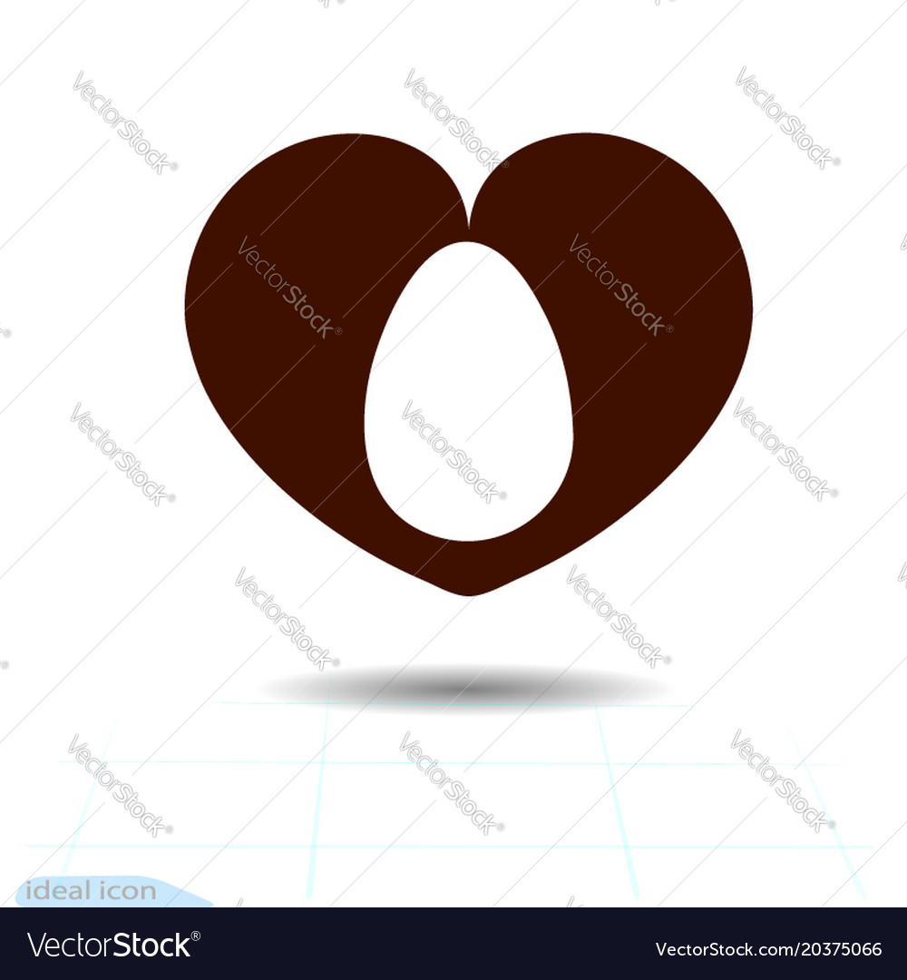 Heart icon love symbol easter egg in black