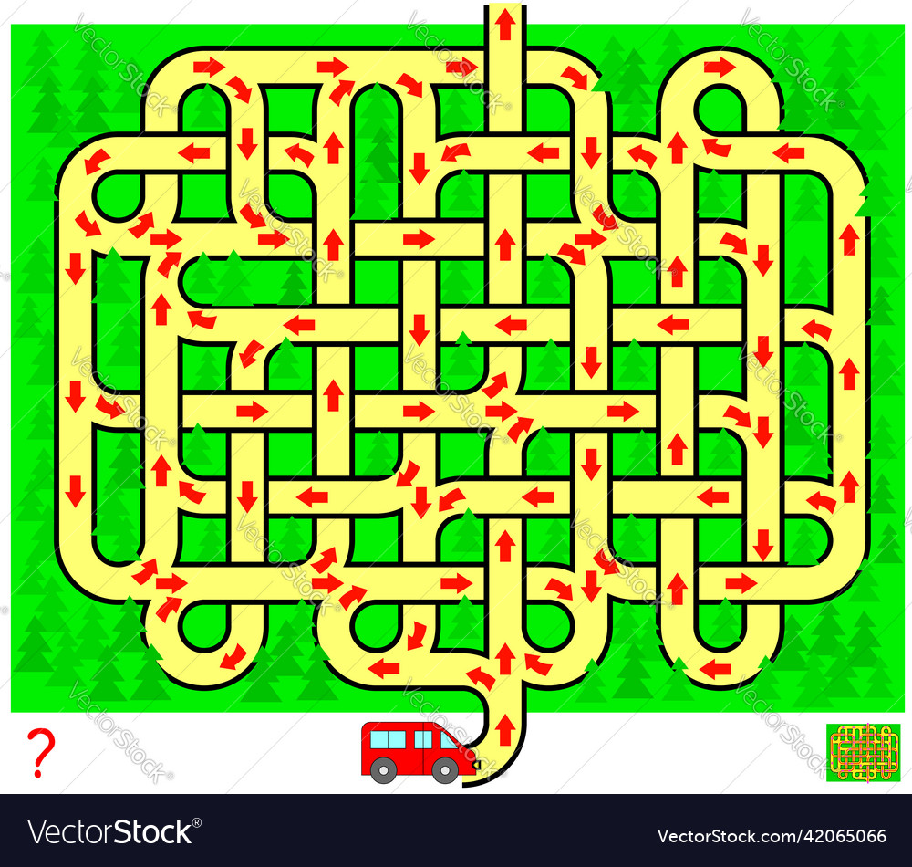 Logic puzzle game with labyrinth for children vector image Logic puzzle game with labyrinth for children