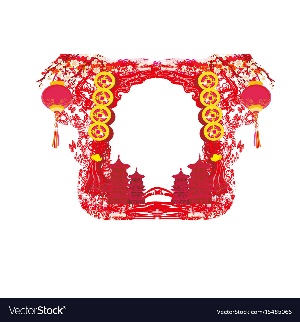 chinese new year frame vector