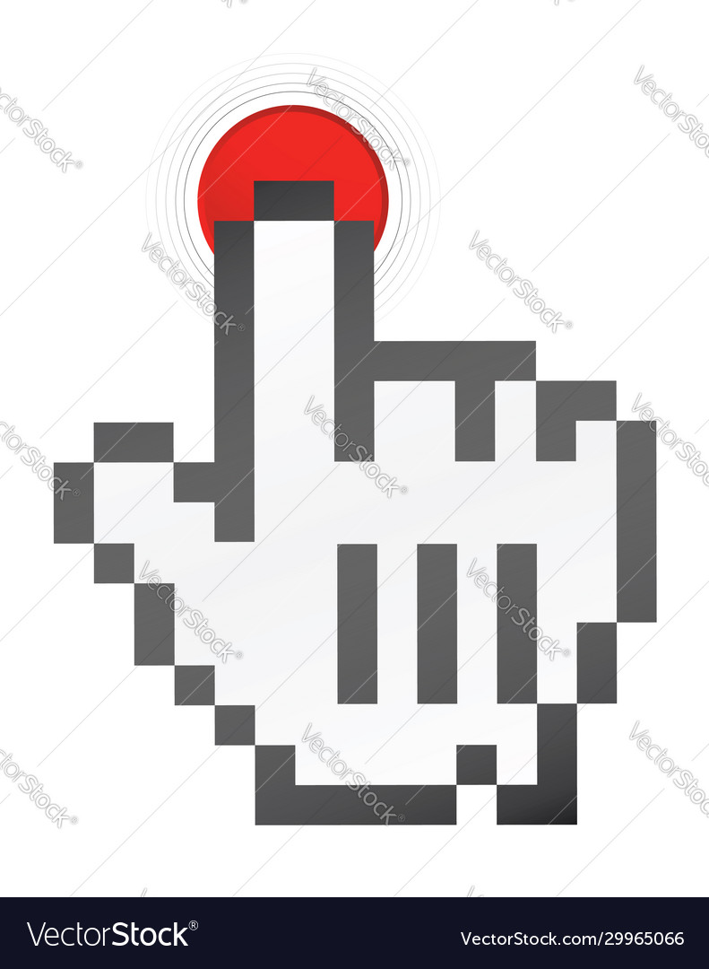 Mouse hand red botton i Royalty Free Vector Image