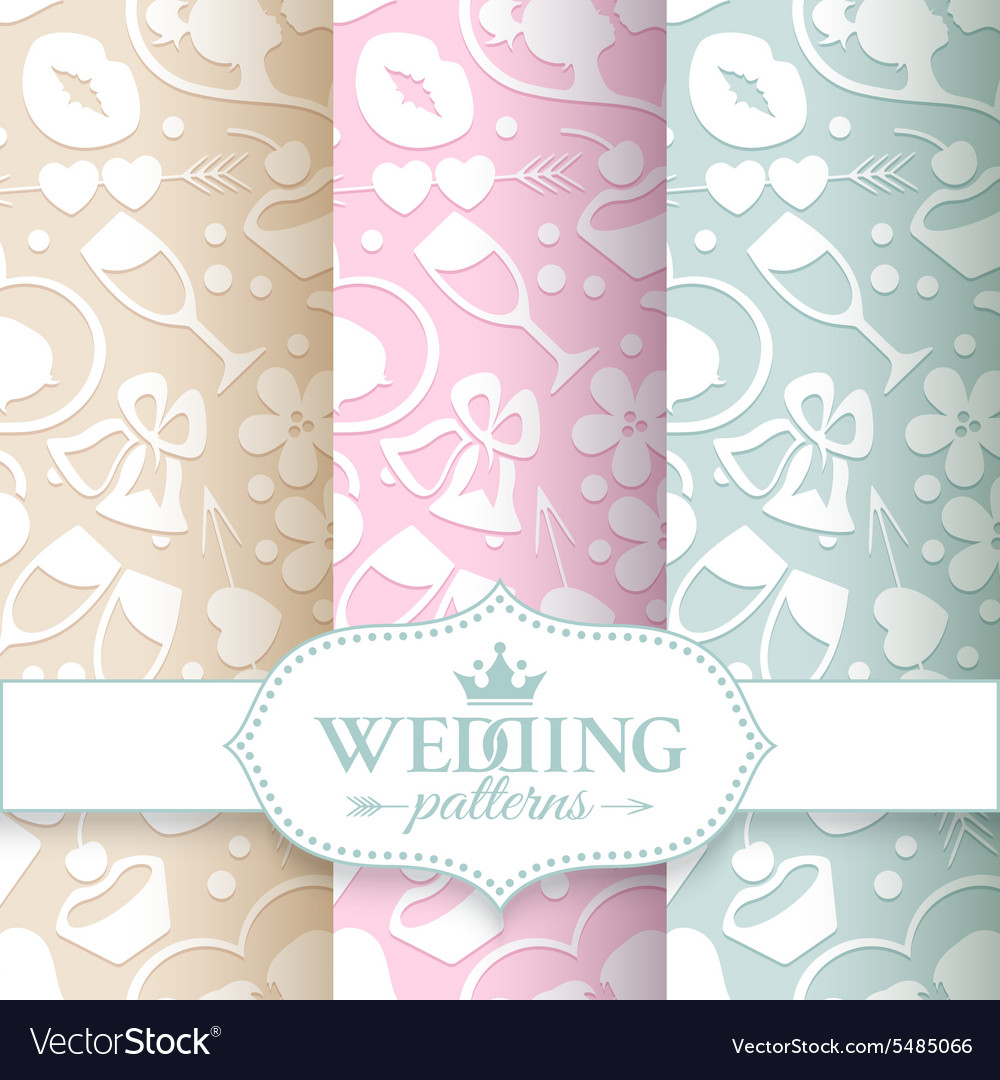 Pale romantic seamless patterns