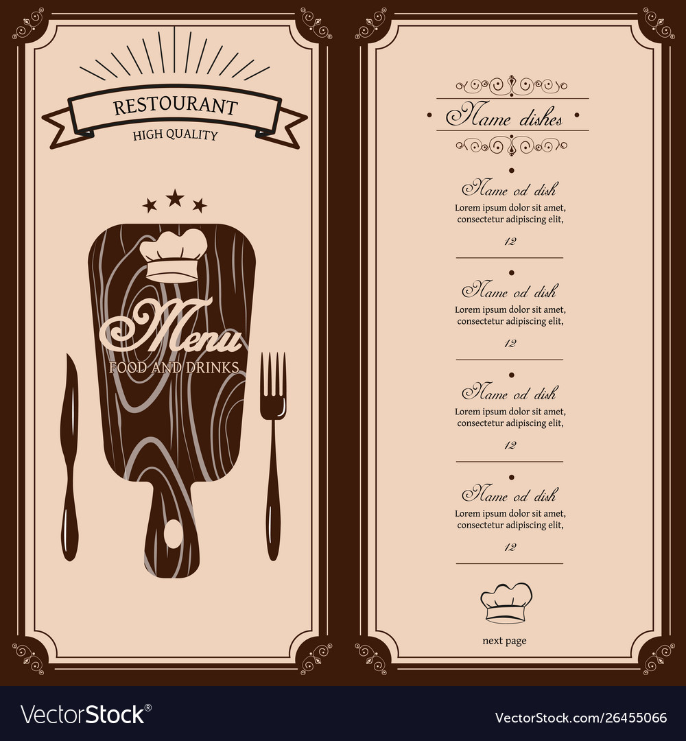 Restaurant menu template brochure