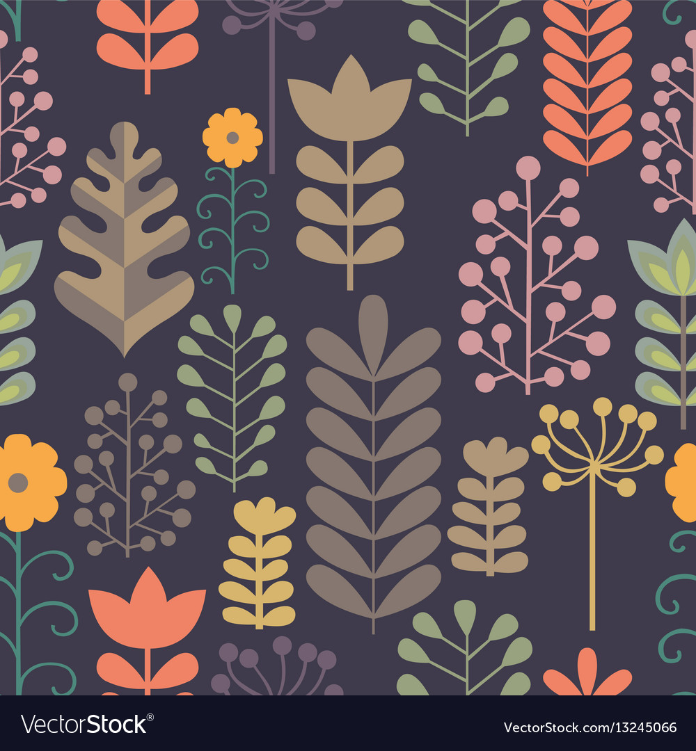 Seamless pattern with stylized branches