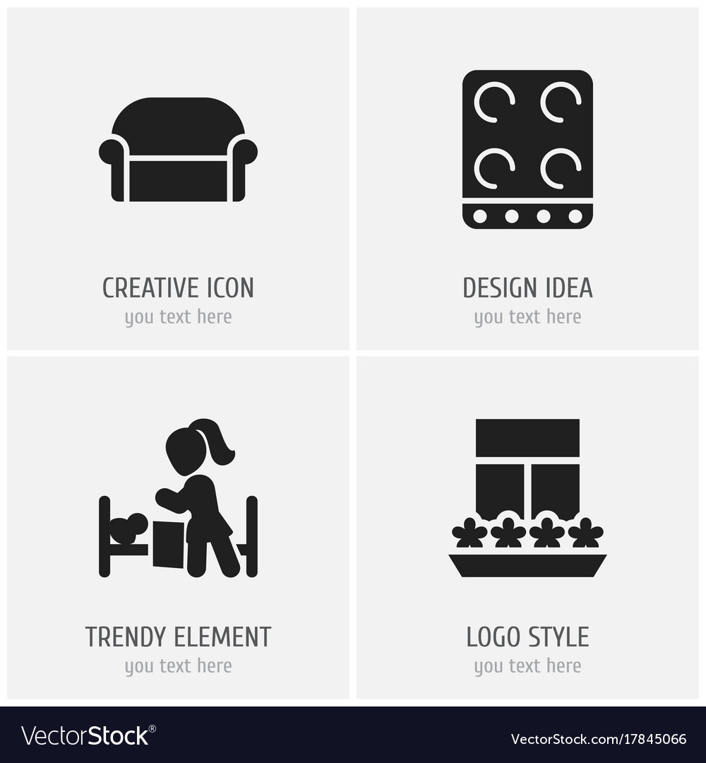 Set of 4 editable folks icons includes symbols