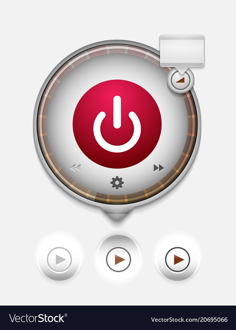 Start power button ui icon design on off symbol vector image Start power button ui icon design on off symbol