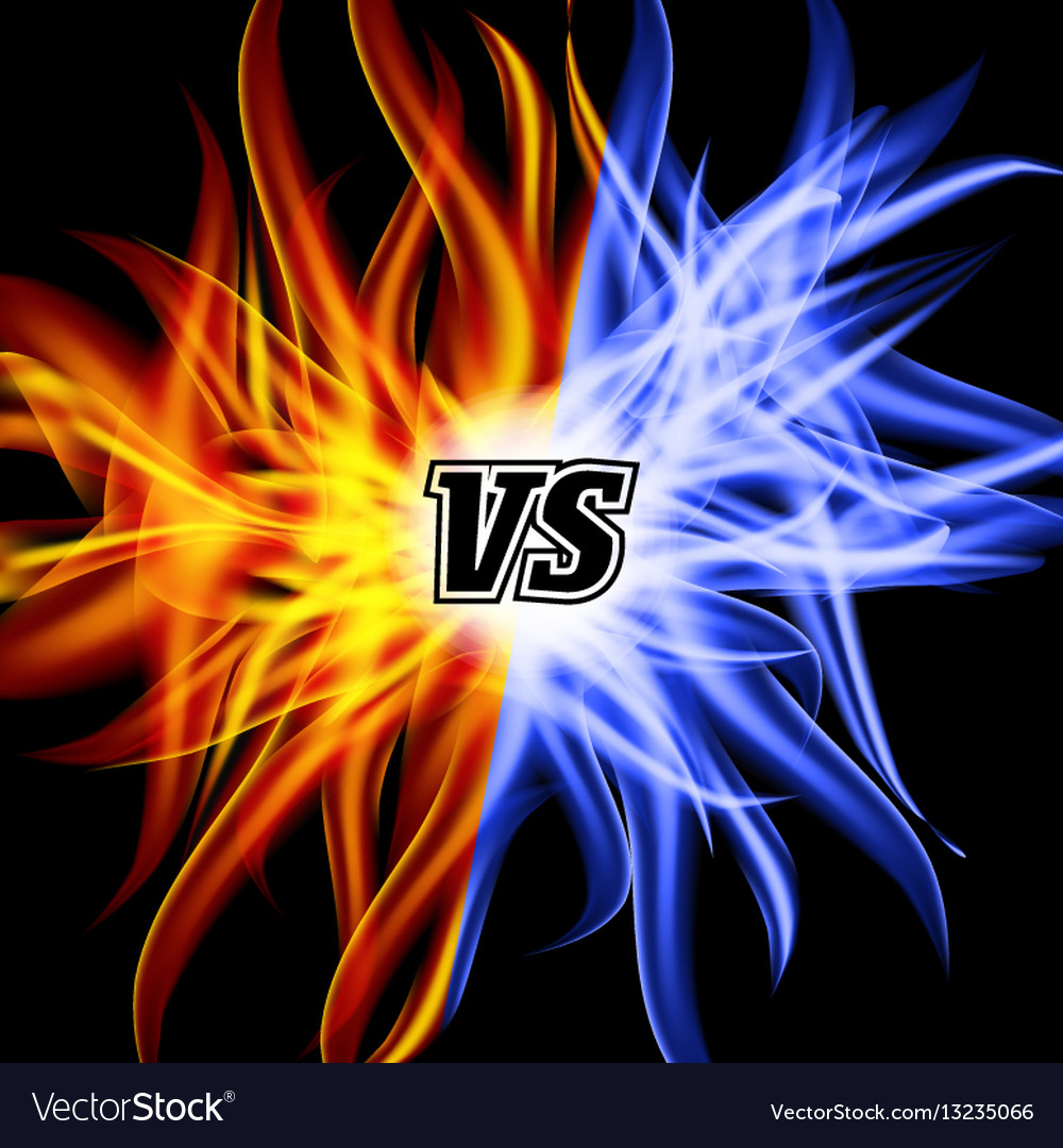 Download Versus vs letters flame fight background Vector Image