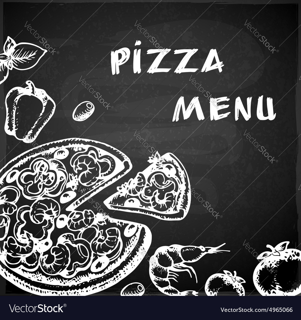 Vintage hand drawn pizza menu