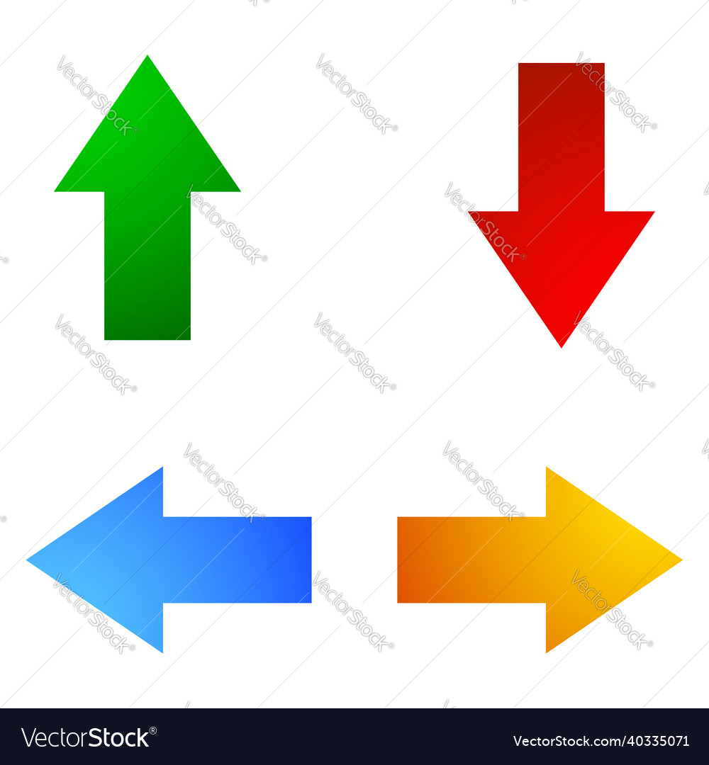 4-way arrows pointers cursors shapes vector image 4-way arrows pointers cursors shapes