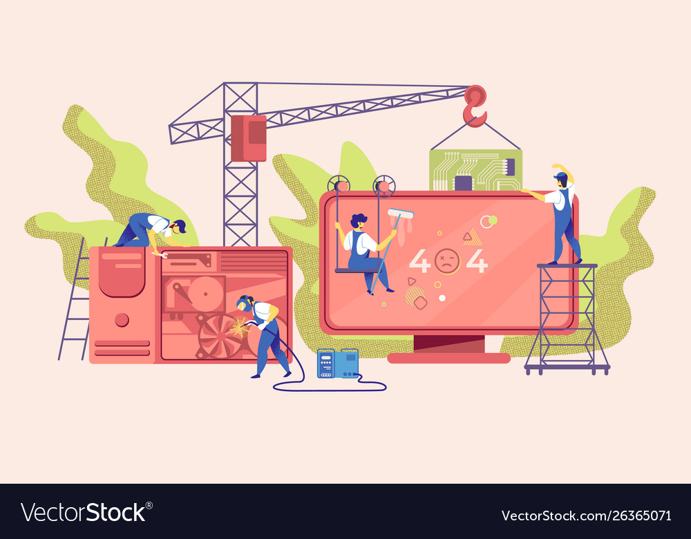 404 error on huge computer screen tiny workers