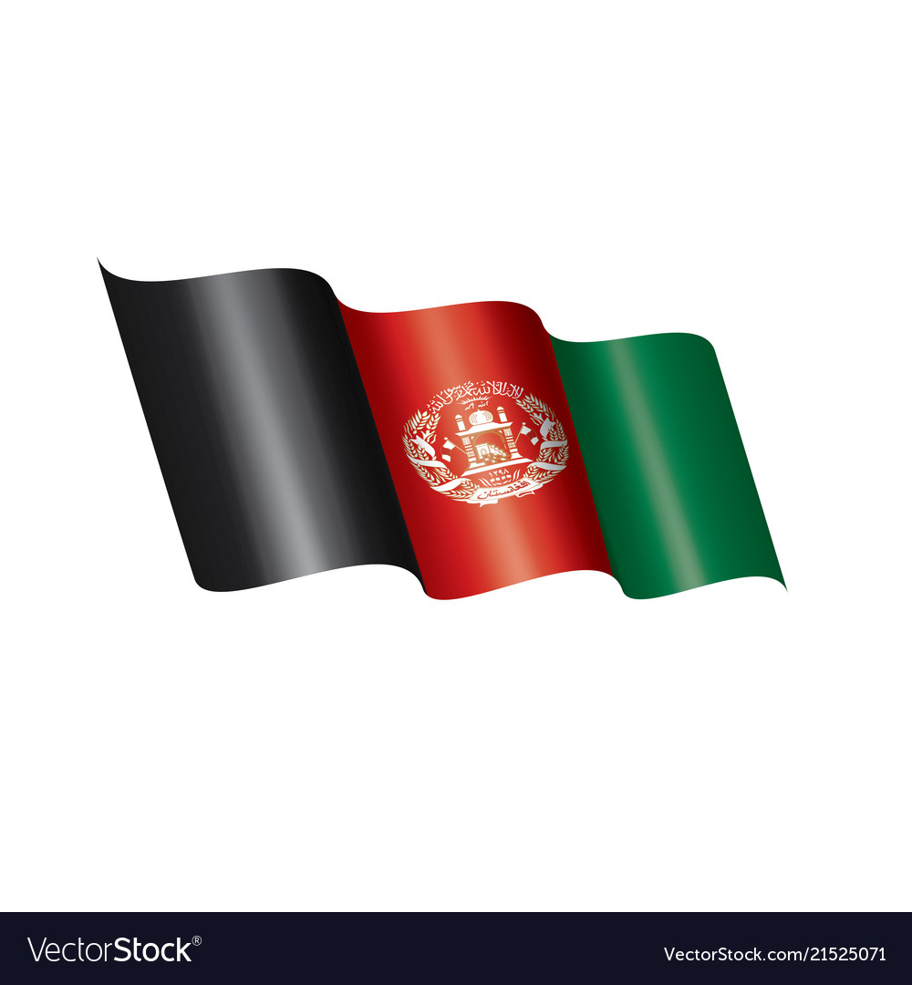 Afghanistan flag on a white