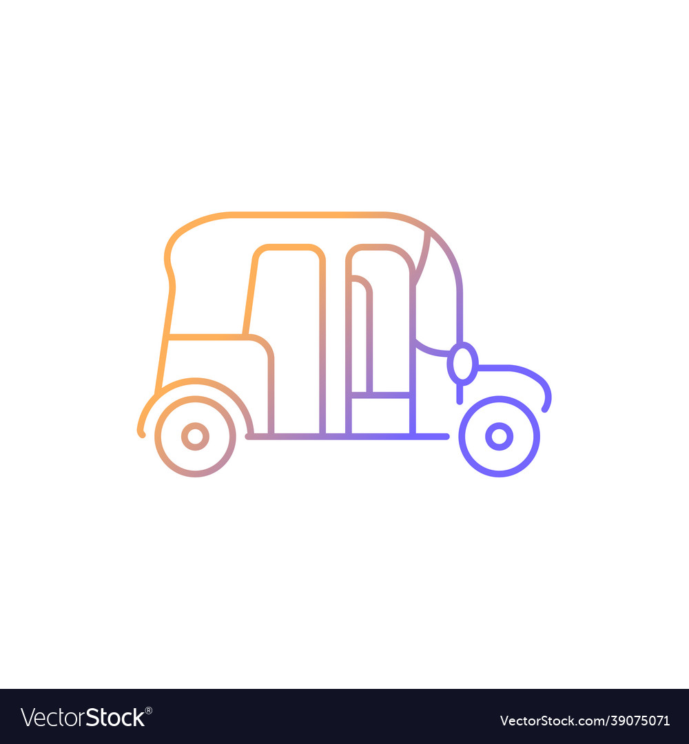 Auto rickshaw gradient linear icon vector image Auto rickshaw gradient linear icon