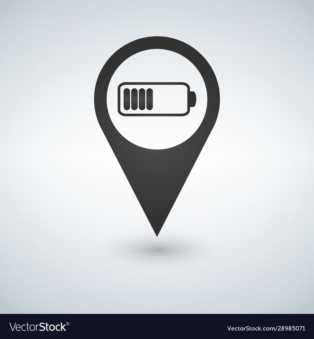 Battery icon in map pointer for webdesign