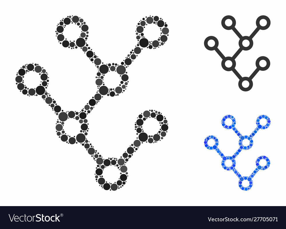 Binary tree composition icon round dots