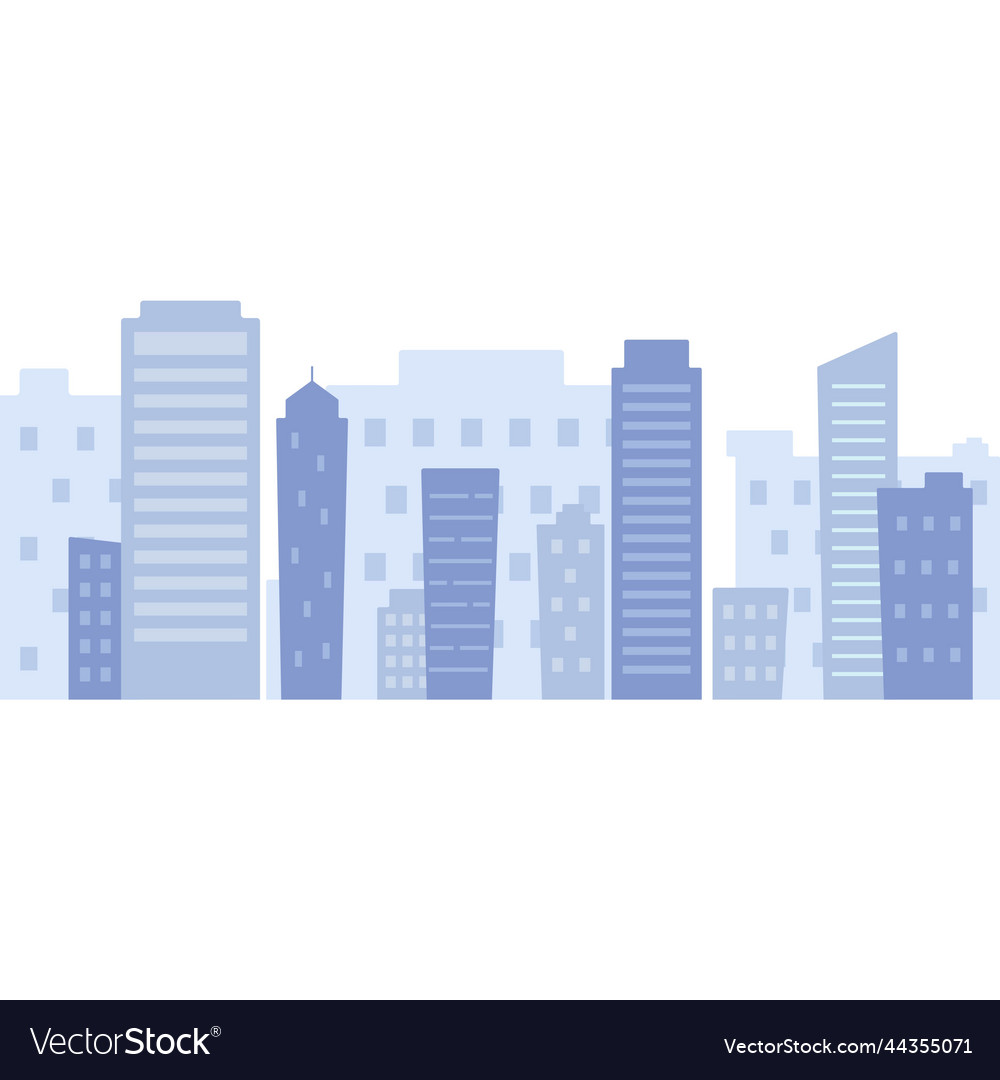 Blue city silhouette Royalty Free Vector Image