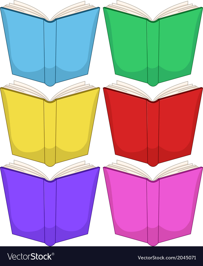 Colorful Books Pack Royalty Free Vector Image Vectorstock