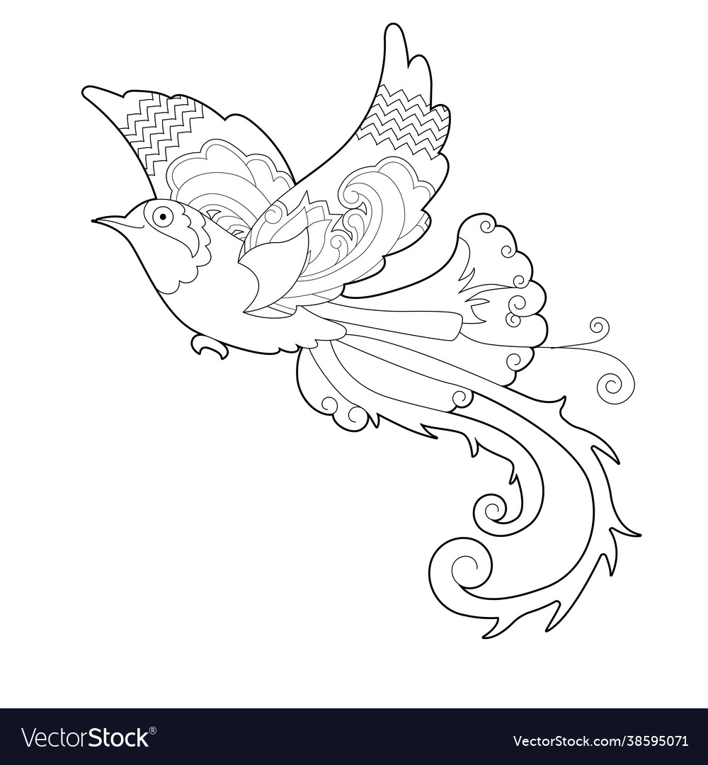 Contour linear for coloring book with paradise