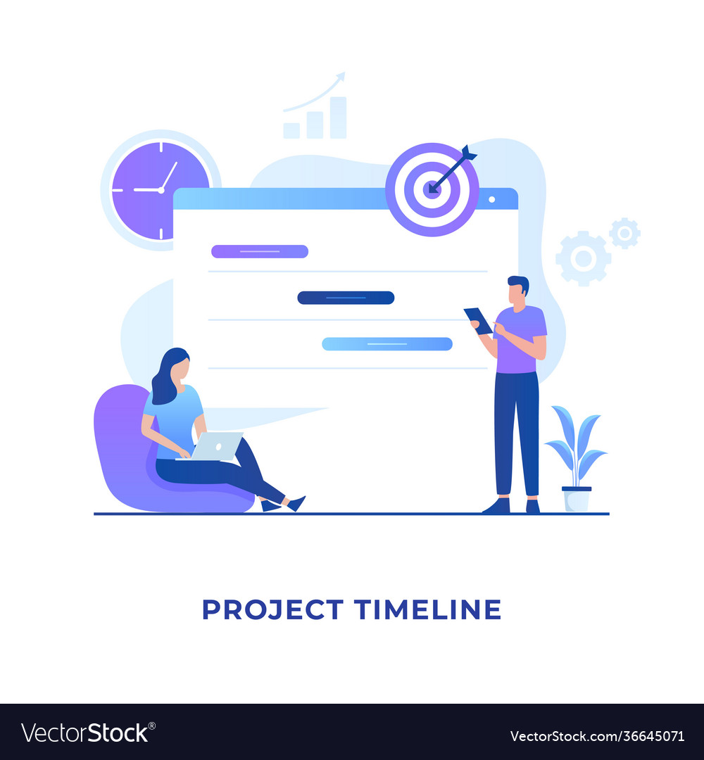 Flat design project timeline concept Royalty Free Vector