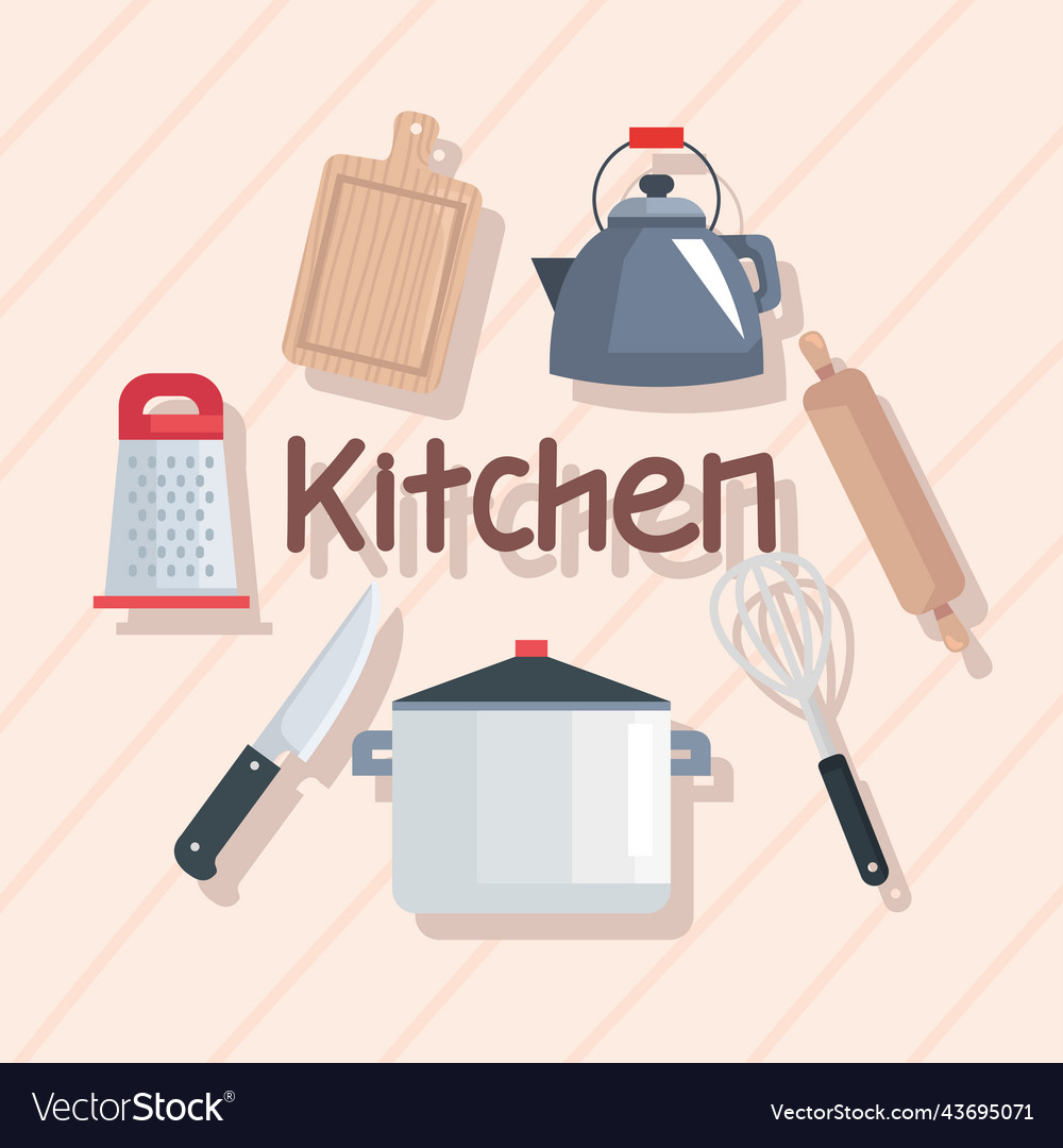 Kitchen utensils around word