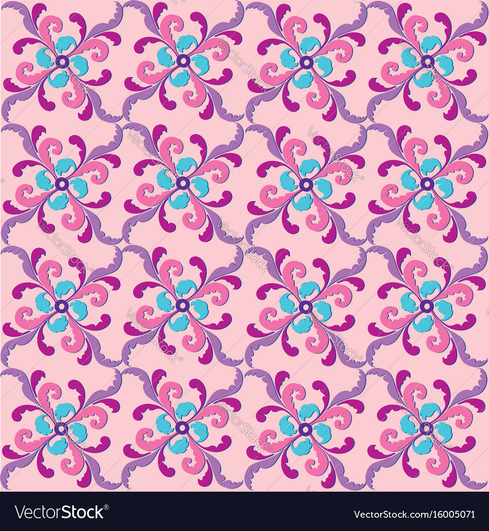 Oriental line pattern abstract floral ornament