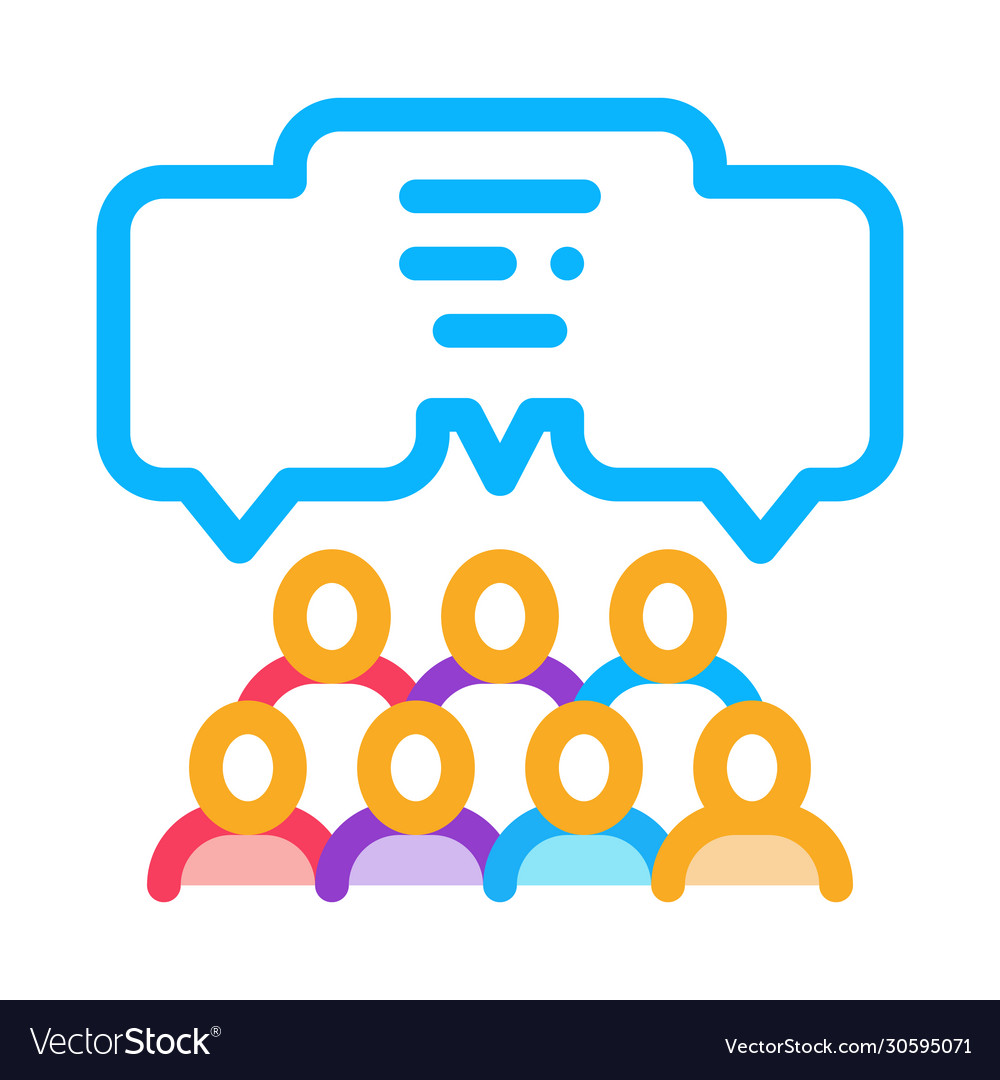 Public opinion icon outline Royalty Free Vector Image