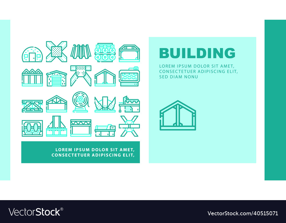 Self-framing metallic building landing header vector image Self-framing metallic building landing header