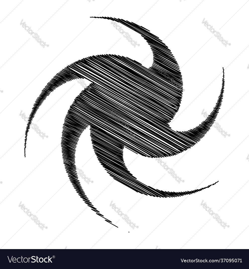 Spiral swirl twirl design element with sketchy vector image Spiral swirl twirl design element with sketchy