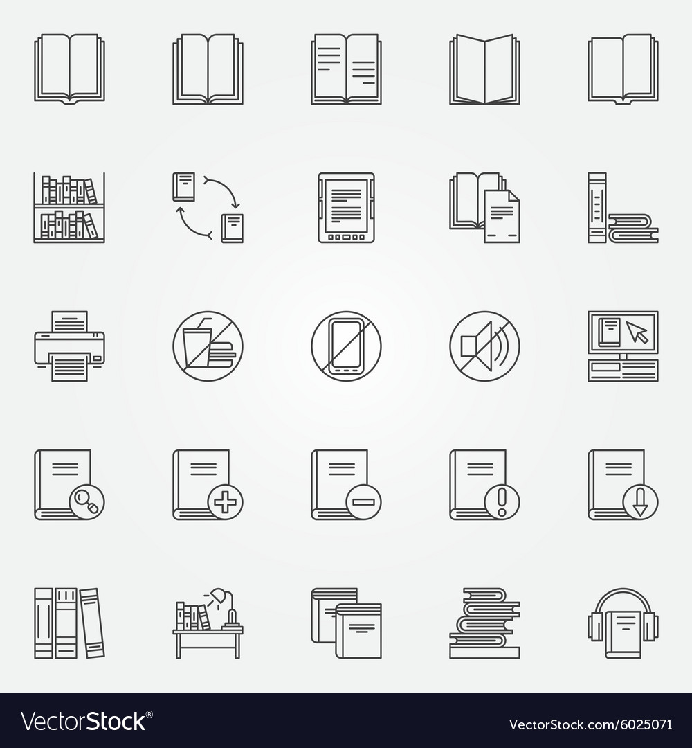 Thin Line Book Icons