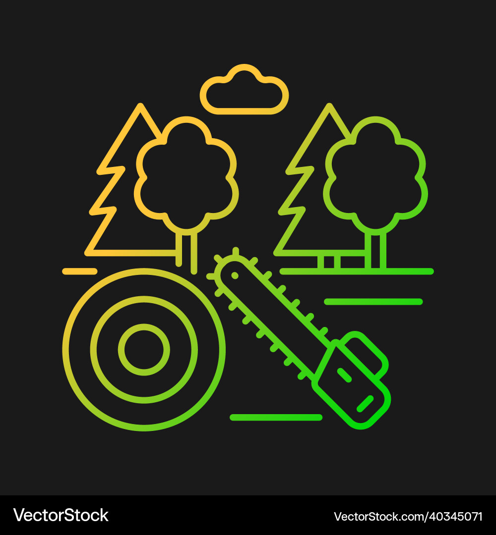 Working forest gradient icon for dark theme Vector Image