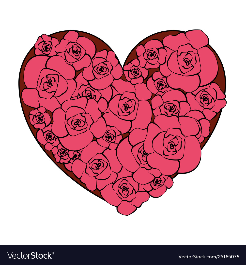 Schöne Rosen mit Herzform vector image Schöne Rosen mit Herzform