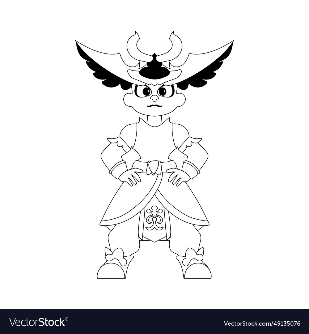 Cartoon funny and fabulous viking or chinese Vector Image