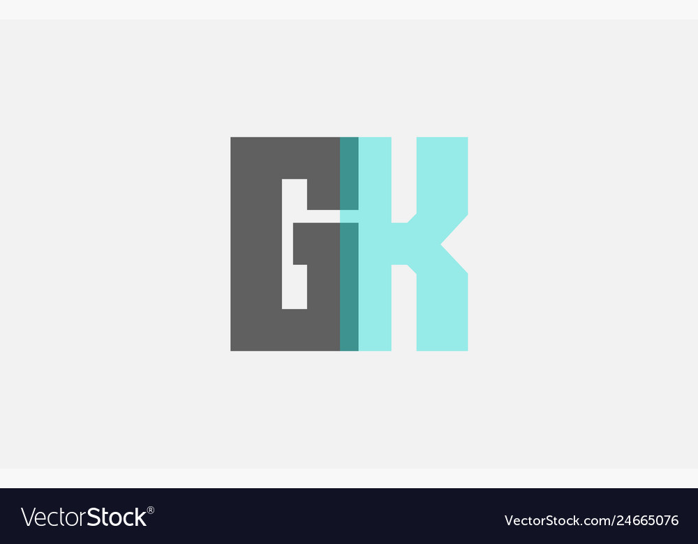 Grey Pastel Blue Alphabet Letter Combination Gk G Vector Image 6067