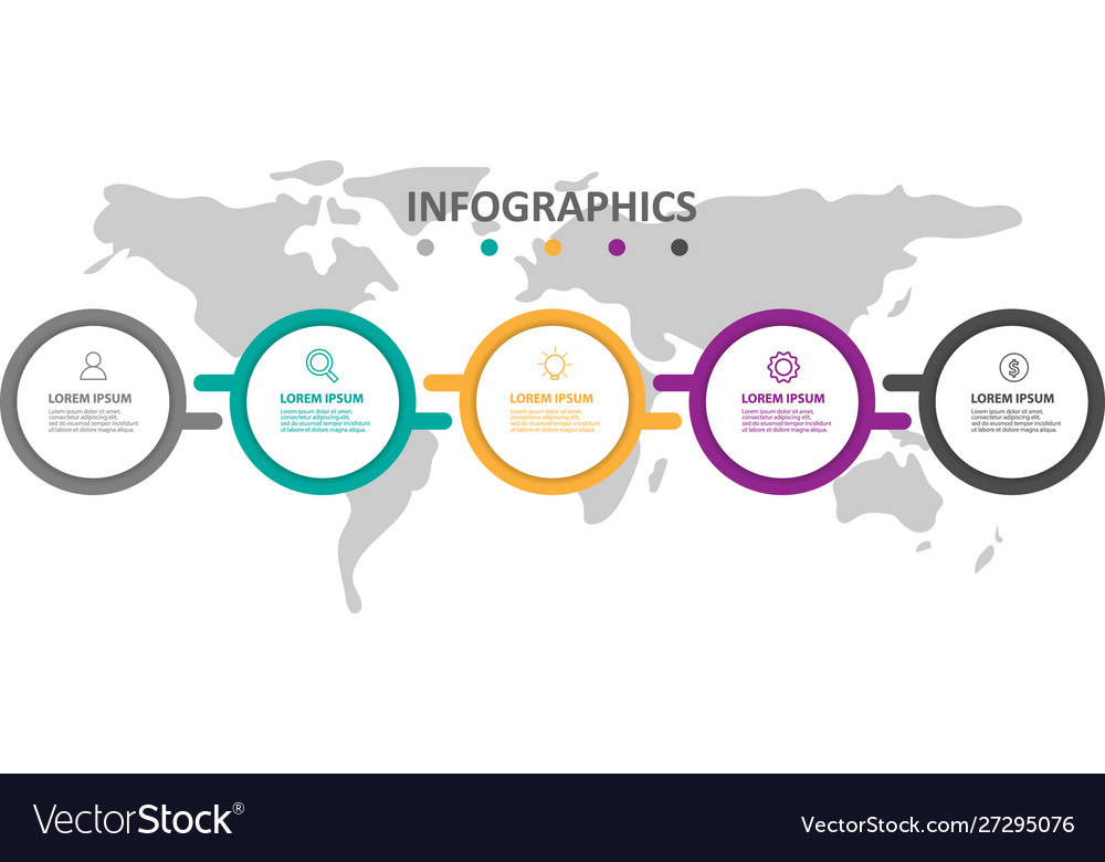 Infographic label design template with icons Vector Image