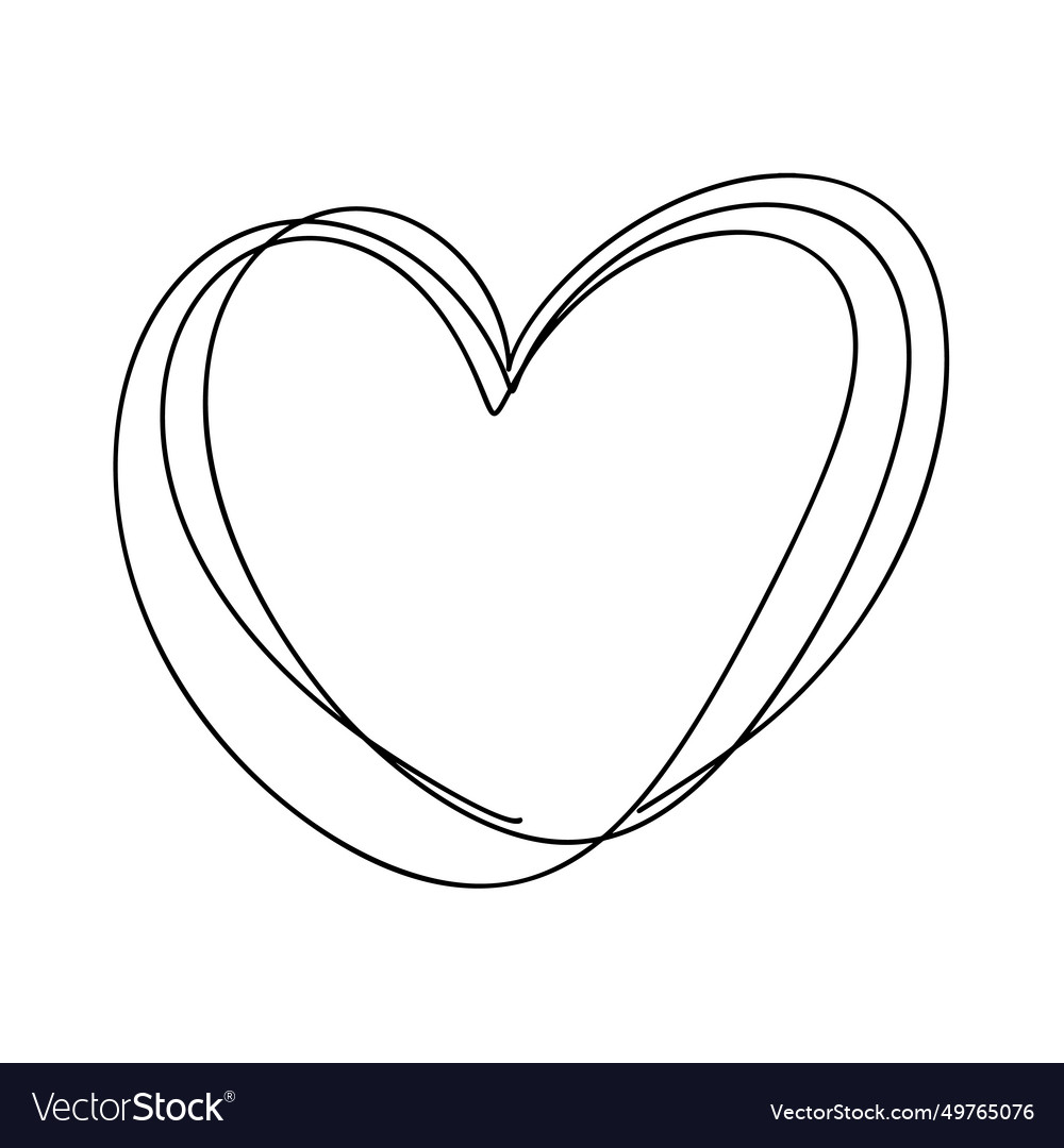 Love heart logo lines black Royalty Free Vector Image