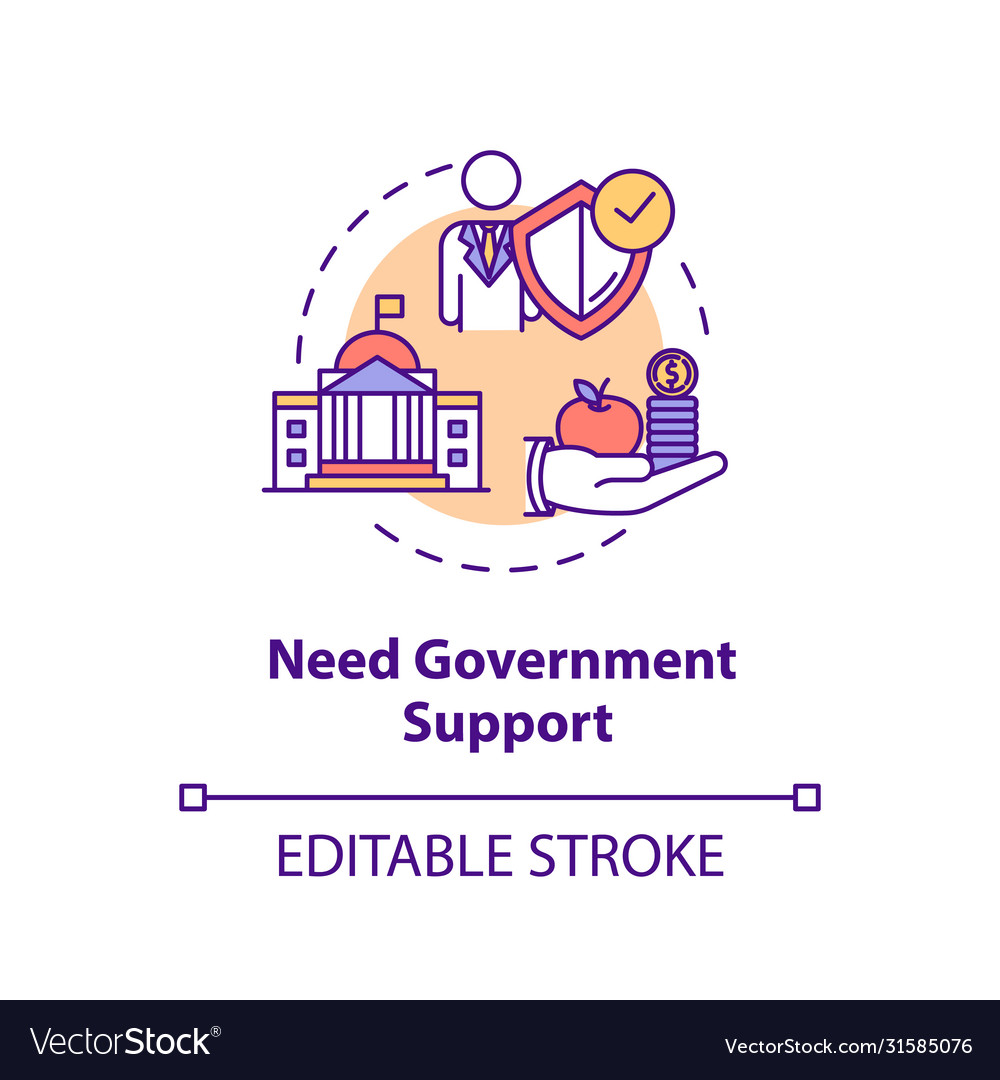 Need government support concept icon Royalty Free Vector