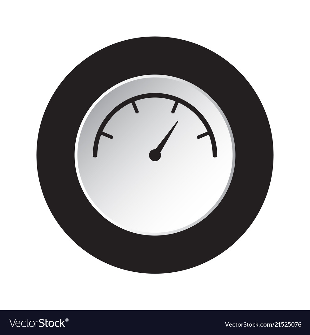 Round black white button - gauge dial symbol