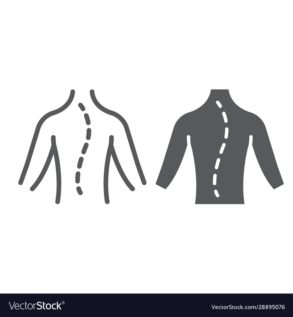 Scoliosis line and glyph icon orthopedic Vector Image