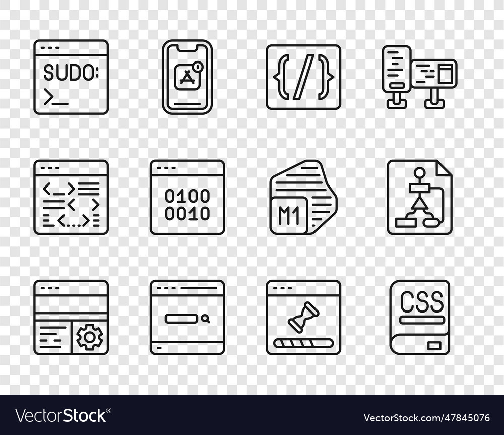 Setzen Sie Zeilen Debugging Bücher über Programmierung vector image Setzen Sie Zeilen Debugging Bücher über Programmierung