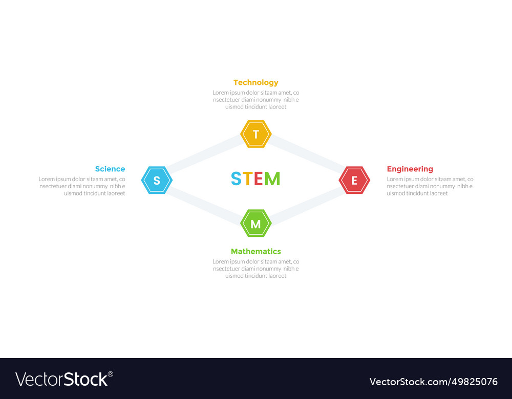 Stem education infographics template diagram with Vector Image