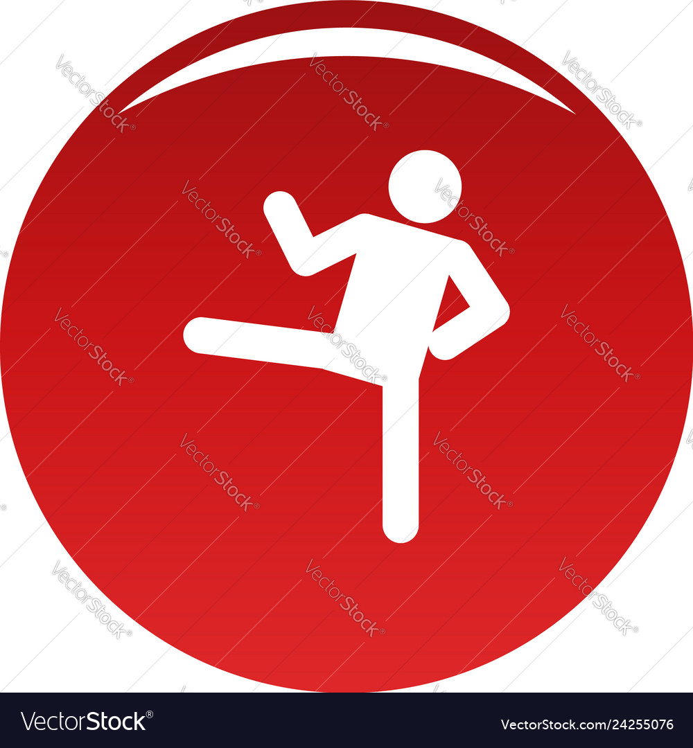 Stick figure stickman icon red Royalty Free Vector Image