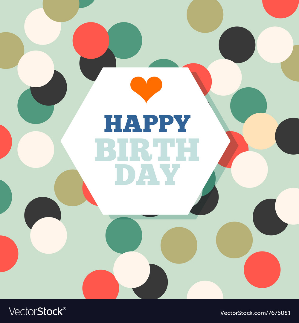 Background with happy birthday typography invite Vector Image