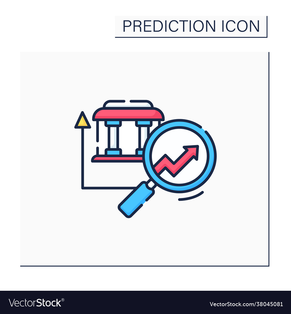 Banking predictive analytics color icon vector image Banking predictive analytics color icon