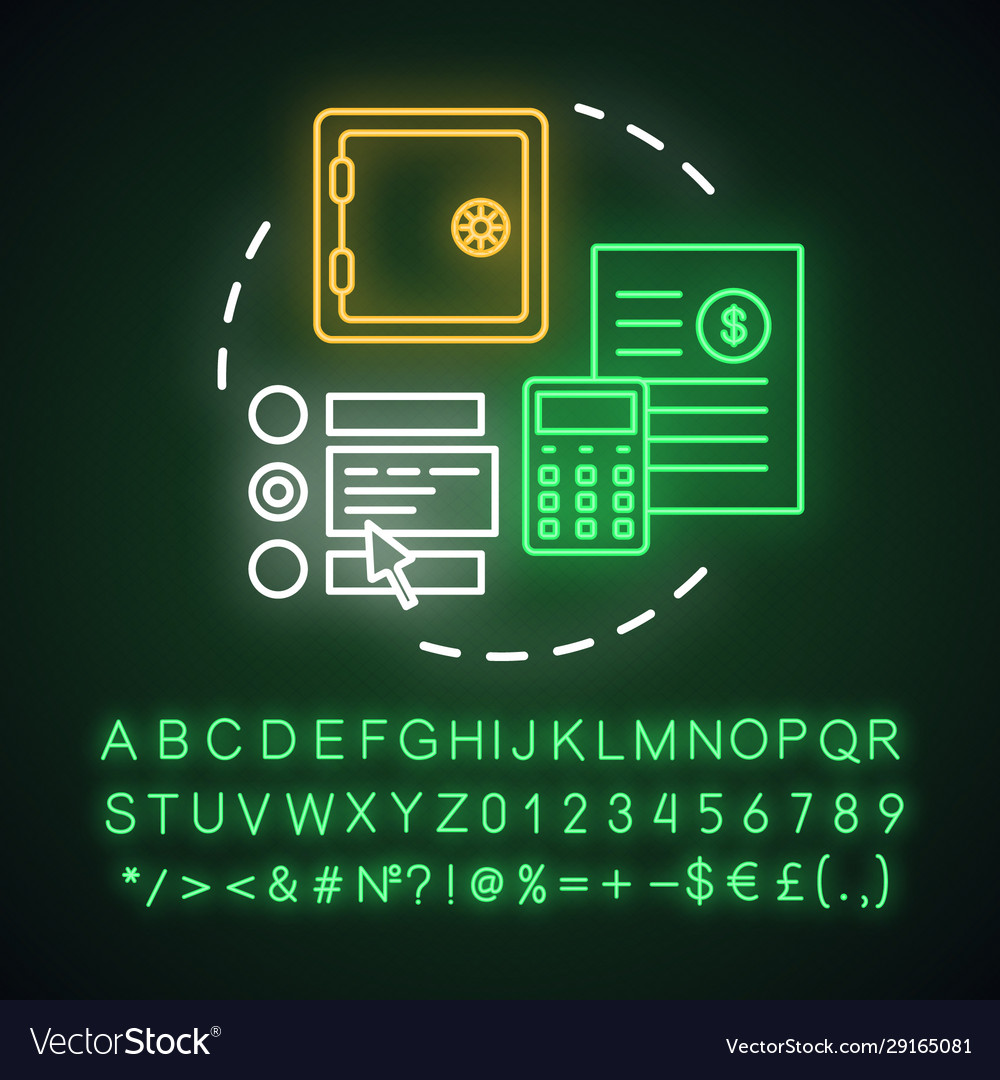 Choose deposit neon light concept icon savings Vector Image