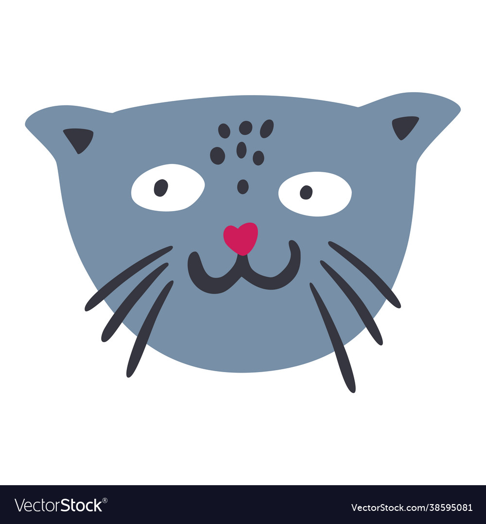 Cute cat face character print on children